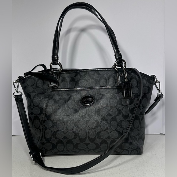 Coach Handbags - Coach Peyton Signature Black And Gray Bag Tote Crossbody Shoulder